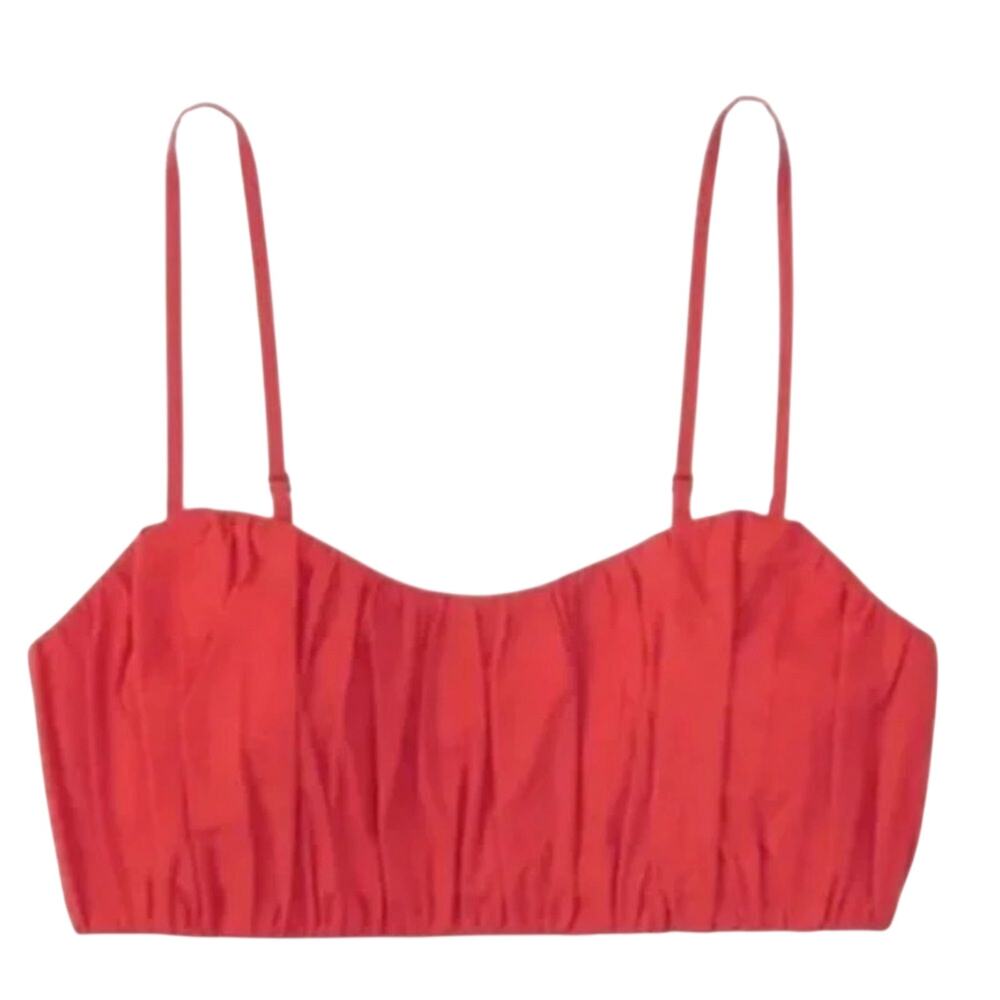 Abercrombie & Fitch Red Ruched Crop Top Size M